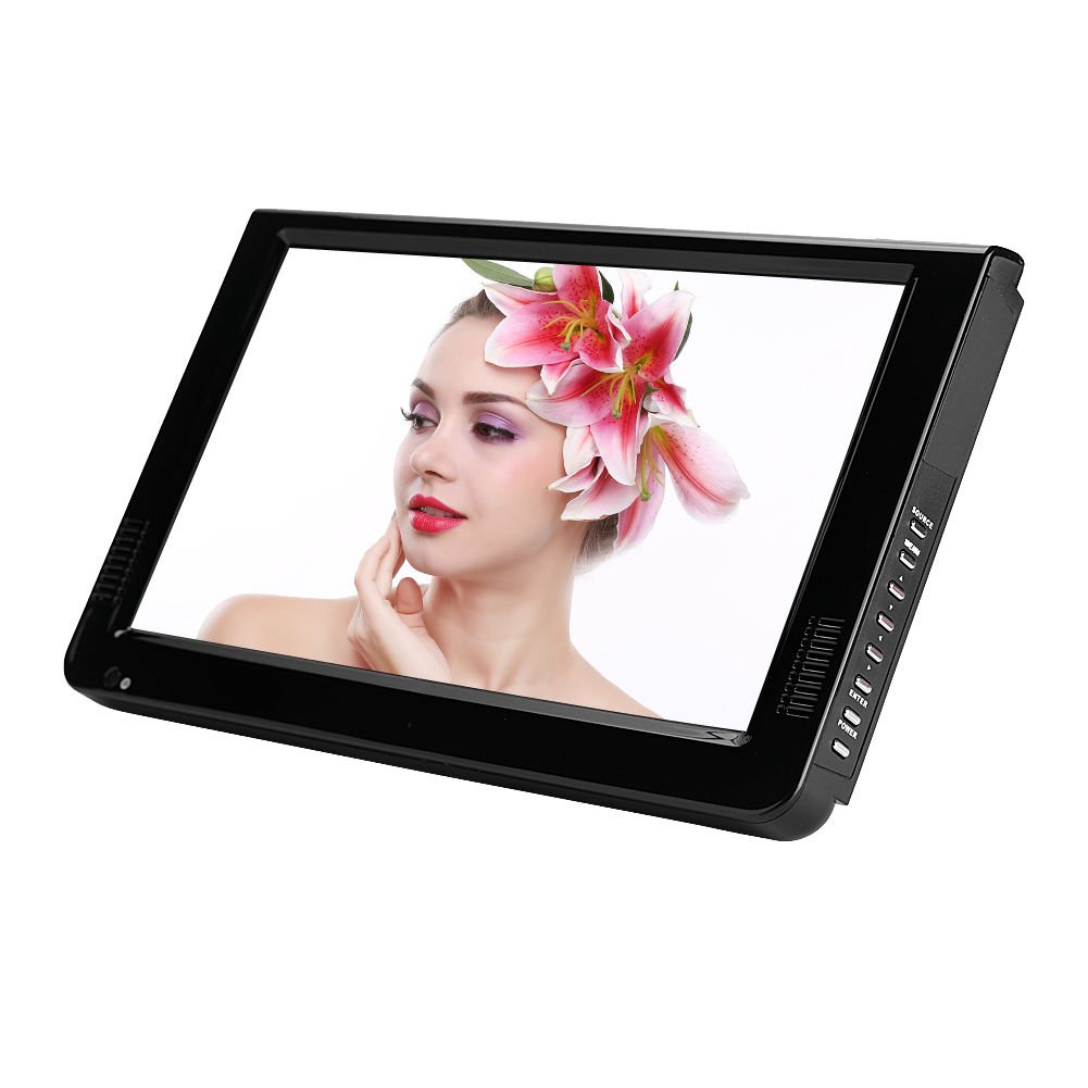 12" Portable LED HD Digital TV 16:9 DVB-T/T2 Television Player AV/USB/TF/HDMI