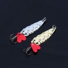 2pcs Fishing Tackle Lures Metal Spoon Lure Baits Crankbaits With Treble Hook