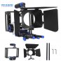 DSLR Camera Cage Video Stabilizer 15mm Rod Rig Follow Focus Matte Box For SONY