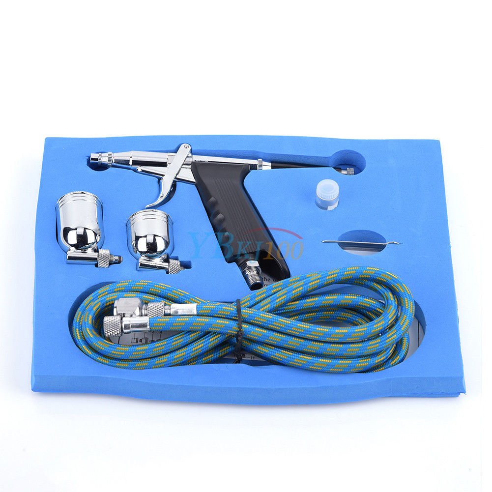 Dual Action Pistol Trigger Airbrush 3 Tips 2 Cups for Art Painting 7CC 10CC coi