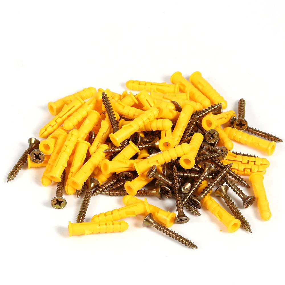 50X Expansion Tube Set Fix Screw Plug Pipe Plastic Wall Mounted Anchor 6 x 30mm