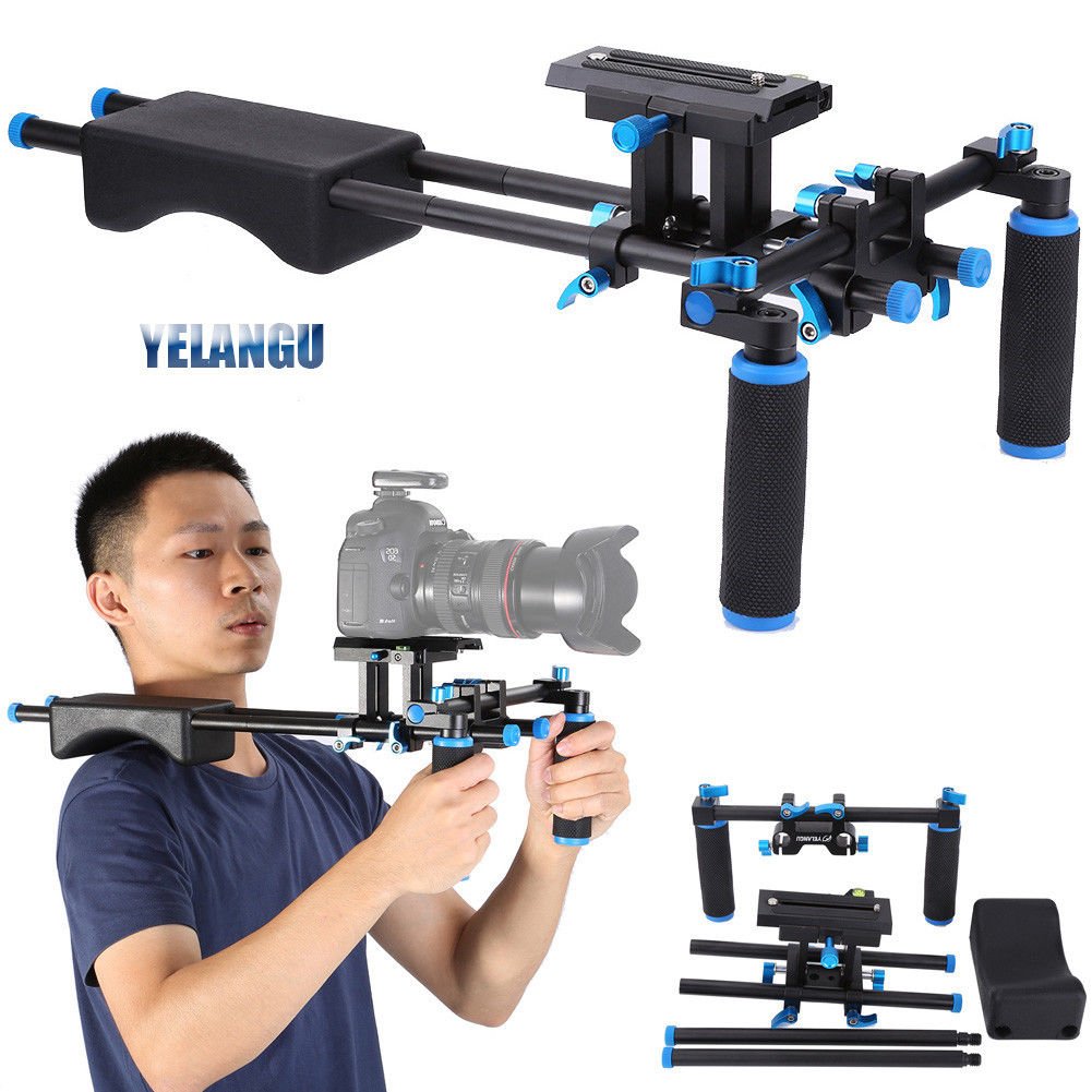 DSLR Rig Film Maker System Dual-handgrip Shoulder Mount for Canon Sony Nikon