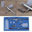 Air Brush Dual Action Gravity Spray Gun 3 Needle Ink Cup Airbrush Hose Kit Paint