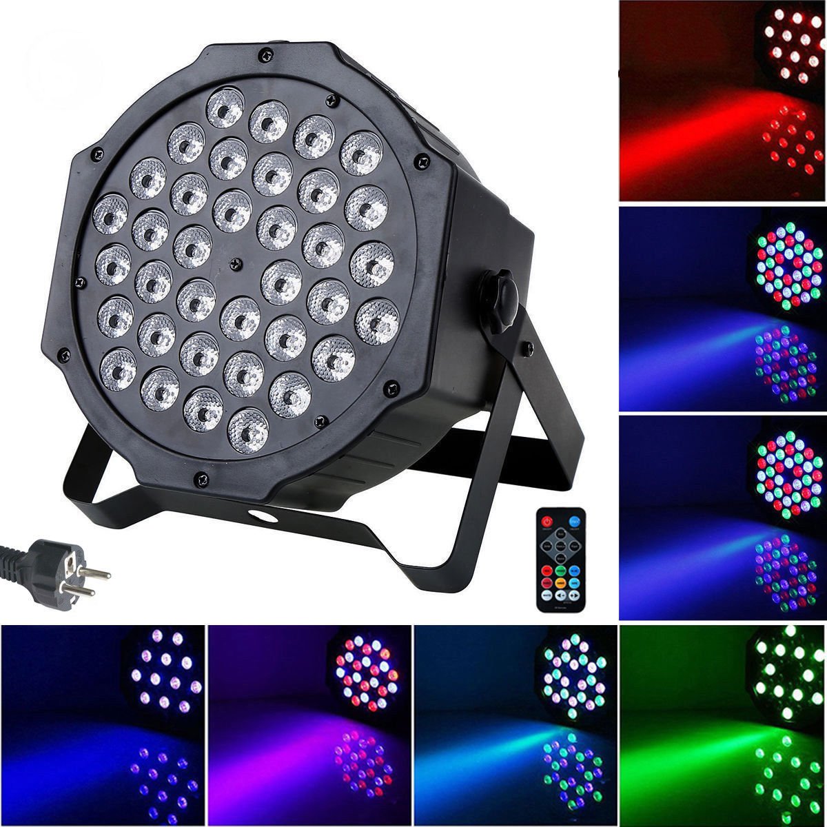 Soft 72W 36LED RGB Stage Light Flat Par Lamp Club DJ Party Disco DMX512 Remote