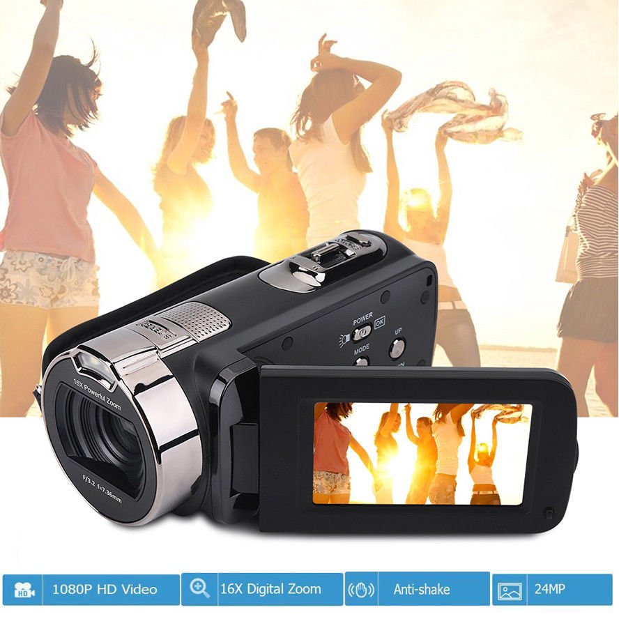 Full HD 1080P 24MP CMOS 16X ZOOM Anti-Shake Digital Video DV Camera Camcorder