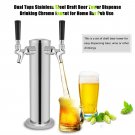 Dual Taps Draft Beer Tower Dispense Drinking Chrome Faucet for Home Bar Pub