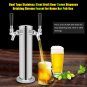 Dual Taps Draft Beer Tower Dispense Drinking Chrome Faucet for Home Bar Pub