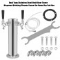 Dual Taps Draft Beer Tower Dispense Drinking Chrome Faucet for Home Bar Pub