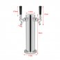 Dual Taps Draft Beer Tower Dispense Drinking Chrome Faucet for Home Bar Pub