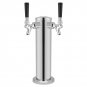 Dual Taps Draft Beer Tower Dispense Drinking Chrome Faucet for Home Bar Pub