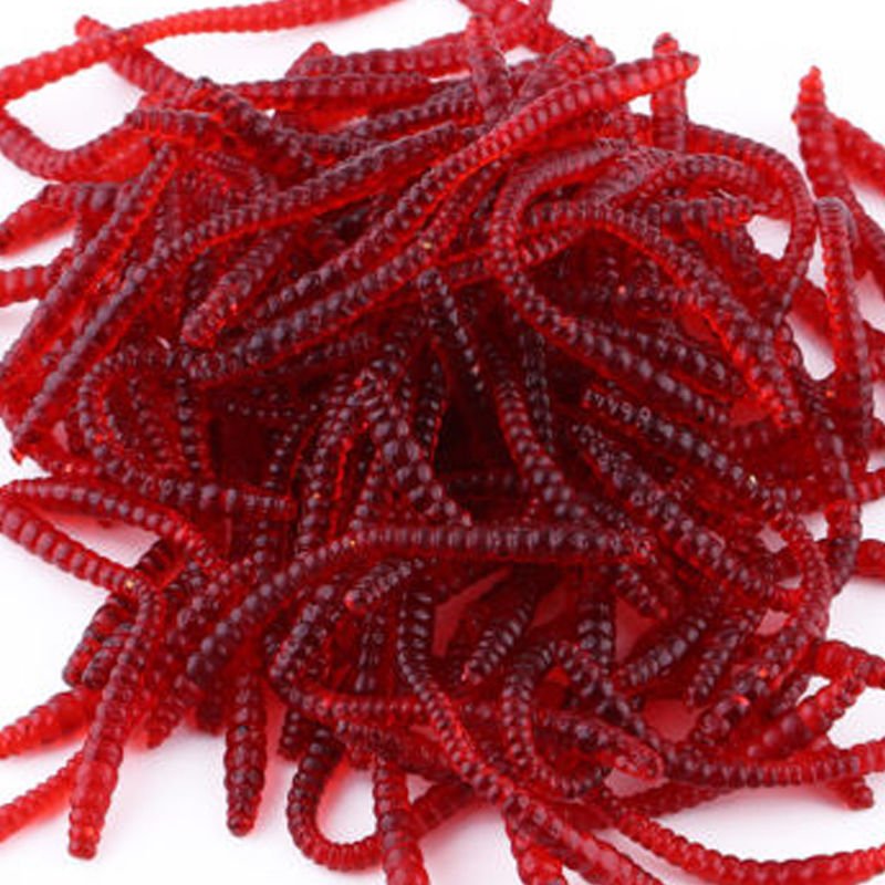 100pcs 6cm Soft Earthworm Fishing Bait Worm Lures Crankbaits Hooks Baits Tackle