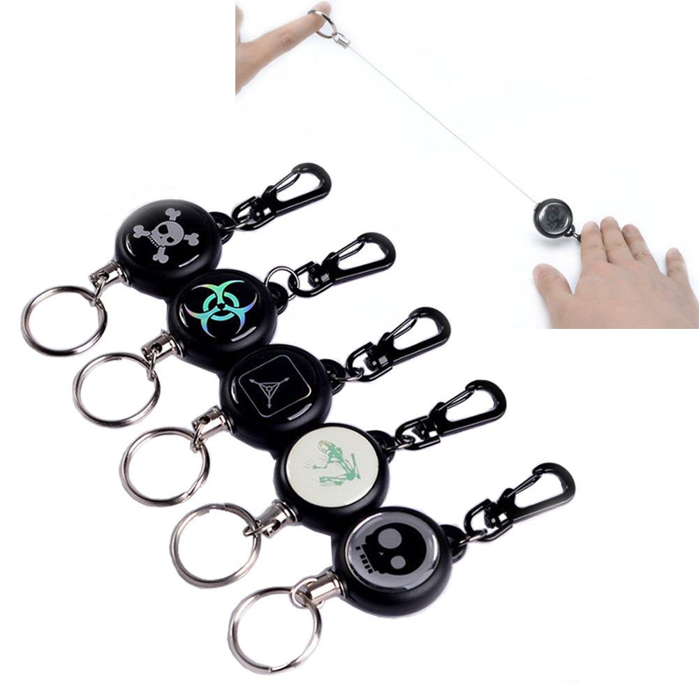 EDC Steel Wire Rope Retractable Carabiner Keychain Key Chain Recoil Keyring