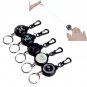 EDC Steel Wire Rope Retractable Carabiner Keychain Key Chain Recoil Keyring