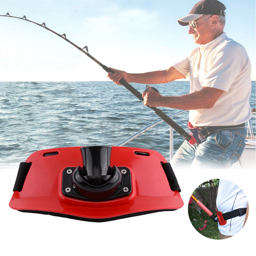 Red ABS Plastic Stand Up Fishing Waist Gimbal Pad Fish Belt Rod Pole Holder New