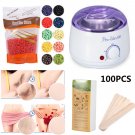 Complete Waxing Kit Heater Wax Pot Strips Spatulas Pre After Hair Removal New