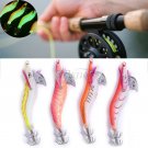 4Pc/Lot Glow Shrimp Prawn Baits Squid Fishing Lures Jigs Hook Bait Tackle 8cm/8g