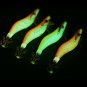 4Pc/Lot Glow Shrimp Prawn Baits Squid Fishing Lures Jigs Hook Bait Tackle 8cm/8g