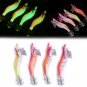 4Pc/Lot Glow Shrimp Prawn Baits Squid Fishing Lures Jigs Hook Bait Tackle 8cm/8g