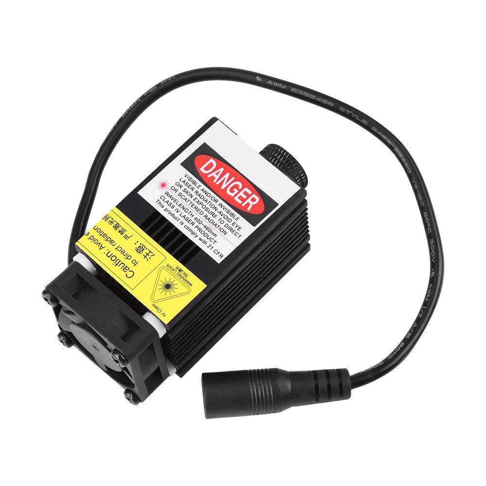 450nm 1600mw 1.6W 12V Focusable Blue Laser Dot Module for Engraving Carving coi