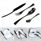 4X Stainless Steel Knives Fork Spoon Teaspoon Dinnerware Tableware Cutlery Black
