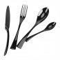 4X Stainless Steel Knives Fork Spoon Teaspoon Dinnerware Tableware Cutlery Black