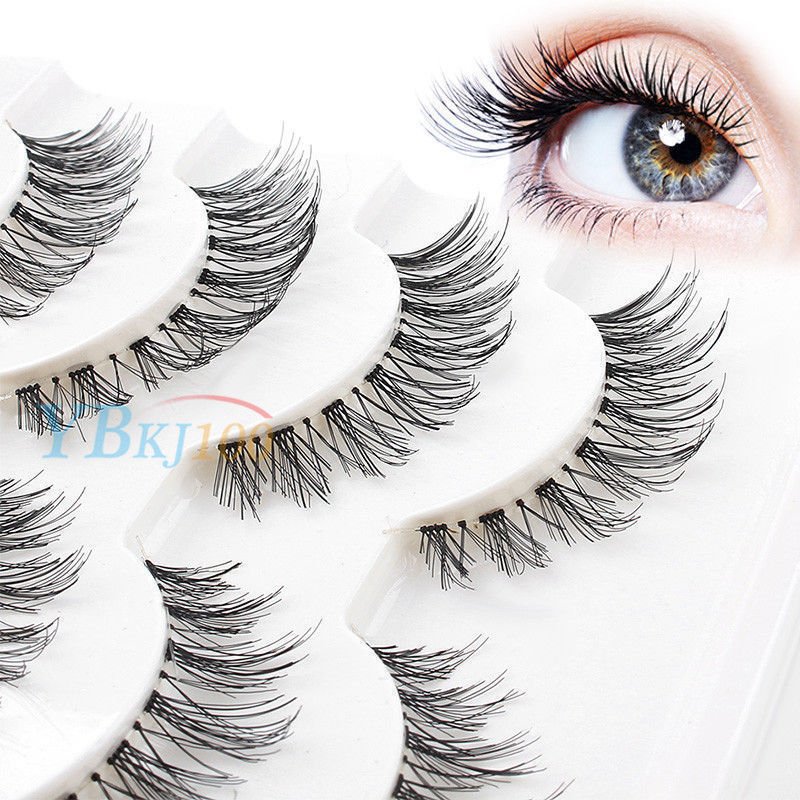 New 5 Pairs Makeup Beauty False Eyelashes Eye Lashes Extension Long Thick Cross