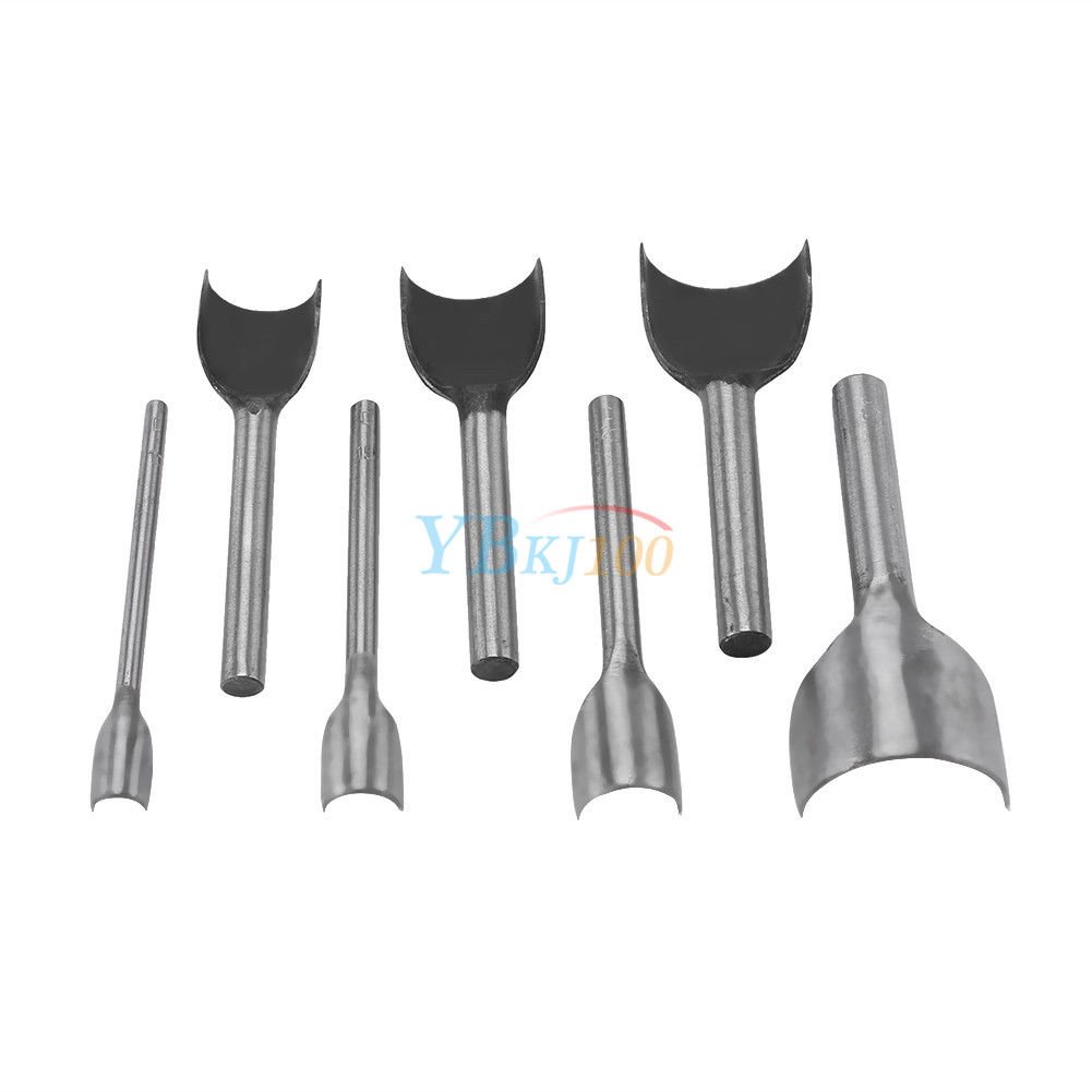7pc Half-Round Belt Strap End Wallet Punch Cutter Tool Leather Craft 10-45MM coi