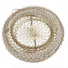 Foldable Golden Steel Wire Fishing Pot Trap Net Crab Crawdad Cage Fish Basket