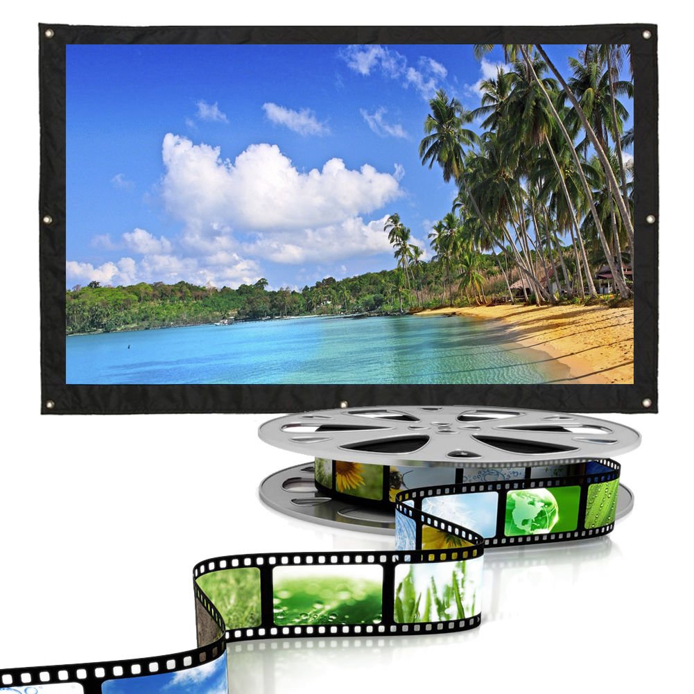 100" Inch Projector Projection Screen 16:9 White Matte 3D HD Home Cinema Theater