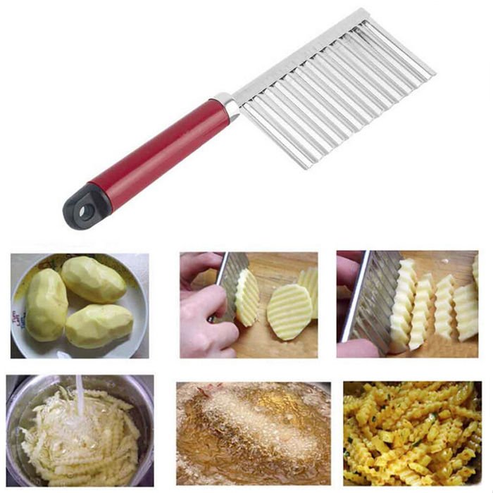 Potato Wavy Edged Knife Multifunction Stainless Steel Fruit Cutting Cooking Tool