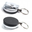 EDC Multi Tool Reel Recoil Retractable Key Ring Pull Chain Belt Clip Card Holder