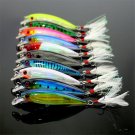 Lot 10pcs Kinds of Fishing Lures Crankbaits Hooks Minnow Baits Tackle 9cm /8g 6#
