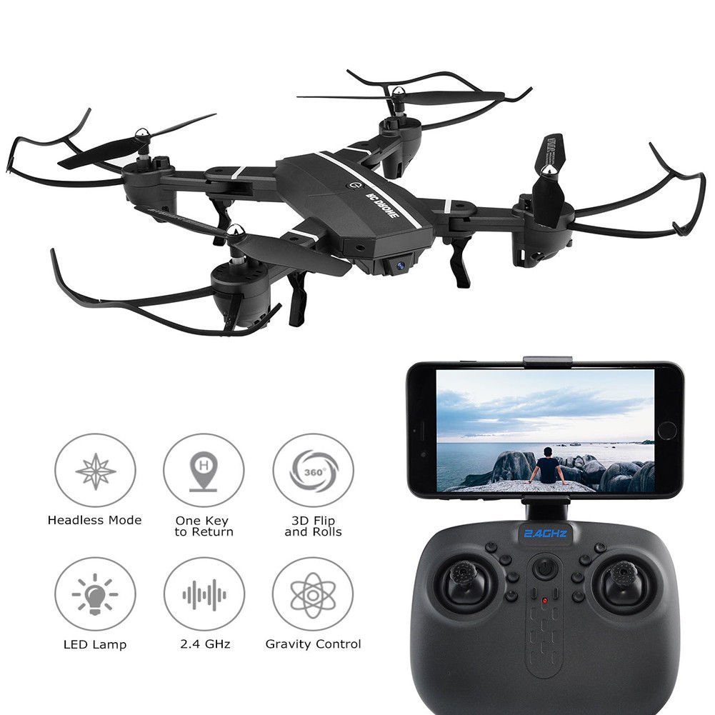 Foldable Wifi FPV RC Quadcopter 2.4GHz 6Axle 720P HD 2MP Camera Drone Helicopter