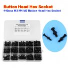 440pcs M3 M4 M5 Alloy Steel Hex Socket Button Head Screws Nuts with Case EM