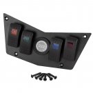 12-24V Red/Blue/Green/Orange LED Rocker Switch Panel w/Voltmeter Racing Car RV