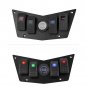 12-24V Red/Blue/Green/Orange LED Rocker Switch Panel w/Voltmeter Racing Car RV