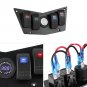 12-24V Red/Blue/Green/Orange LED Rocker Switch Panel w/Voltmeter Racing Car RV