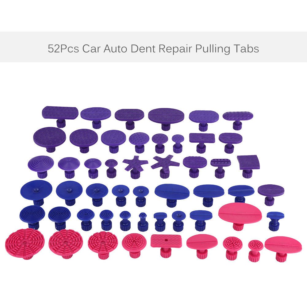 52Pcs Car Auto Body PDR Paintless Dent Repair Tool Hail Removal Puller Glue Tabs
