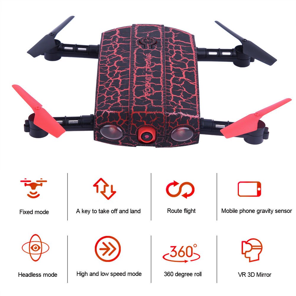 Foldable 0.3MP Camera Drone Wifi FPV Phone Control RC Quadcopter Helicopter Toys