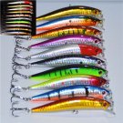 Lot 10pcs Kinds of Fishing Lures Crankbaits Hooks Minnow Baits Tackle Crank 4"
