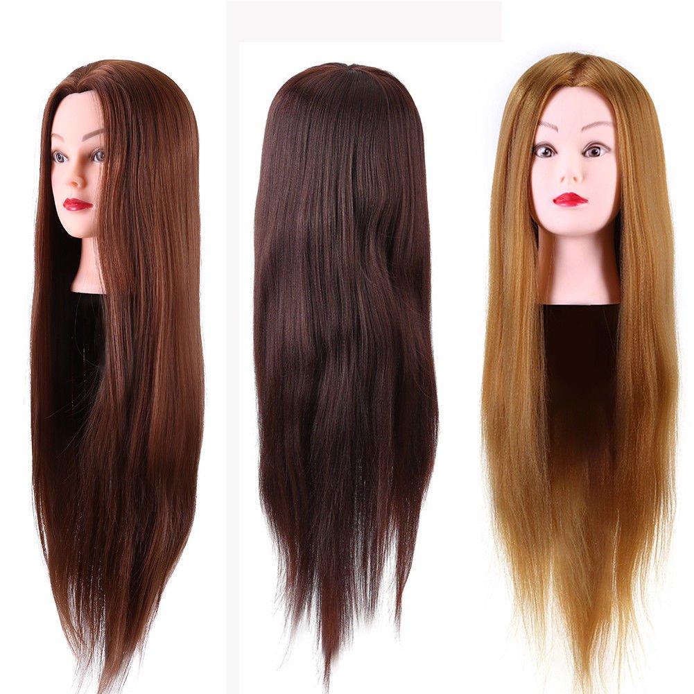 New Long Hair Salon Training Head Model Practice Mannequin with Clamp New LY