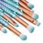 11Pcs Lucky Fish Decor Makeup Powder Eye Shadow Blending Brush Set Cosmetic Tool