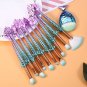11Pcs Lucky Fish Decor Makeup Powder Eye Shadow Blending Brush Set Cosmetic Tool