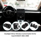 Headlight Mirror Window Control Switch Set of 6 Kit For Audi A4 B6 B7 2002-2008