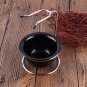 Men Wood Handle Shaving Brush +Razor Stand Holder + Stainless Steel Mug Bowl Set