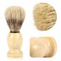 Men Wood Handle Shaving Brush +Razor Stand Holder + Stainless Steel Mug Bowl Set