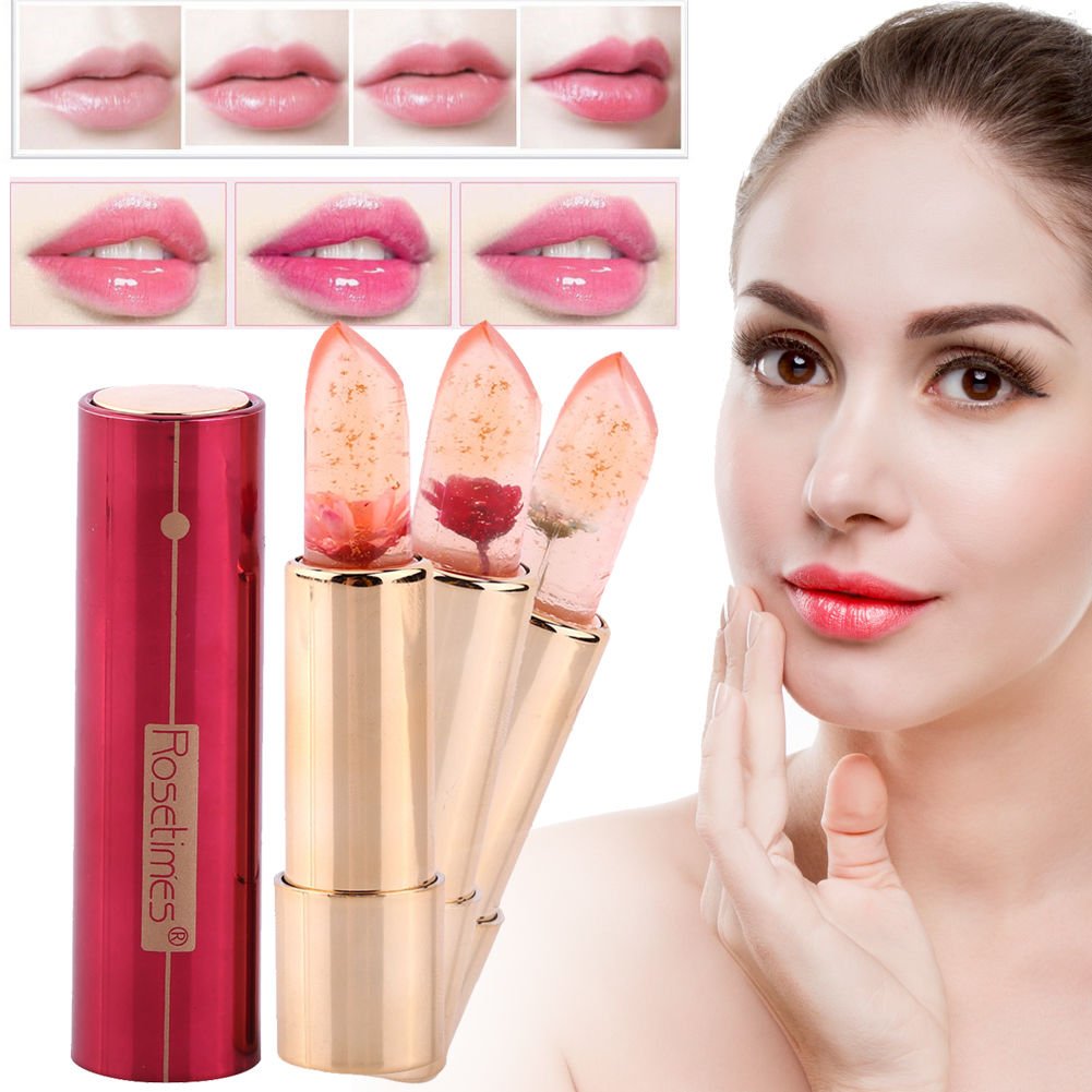 Lipstick Magic Color Temperature Change Flower LongLasting Lip Gloss Makeup Tool
