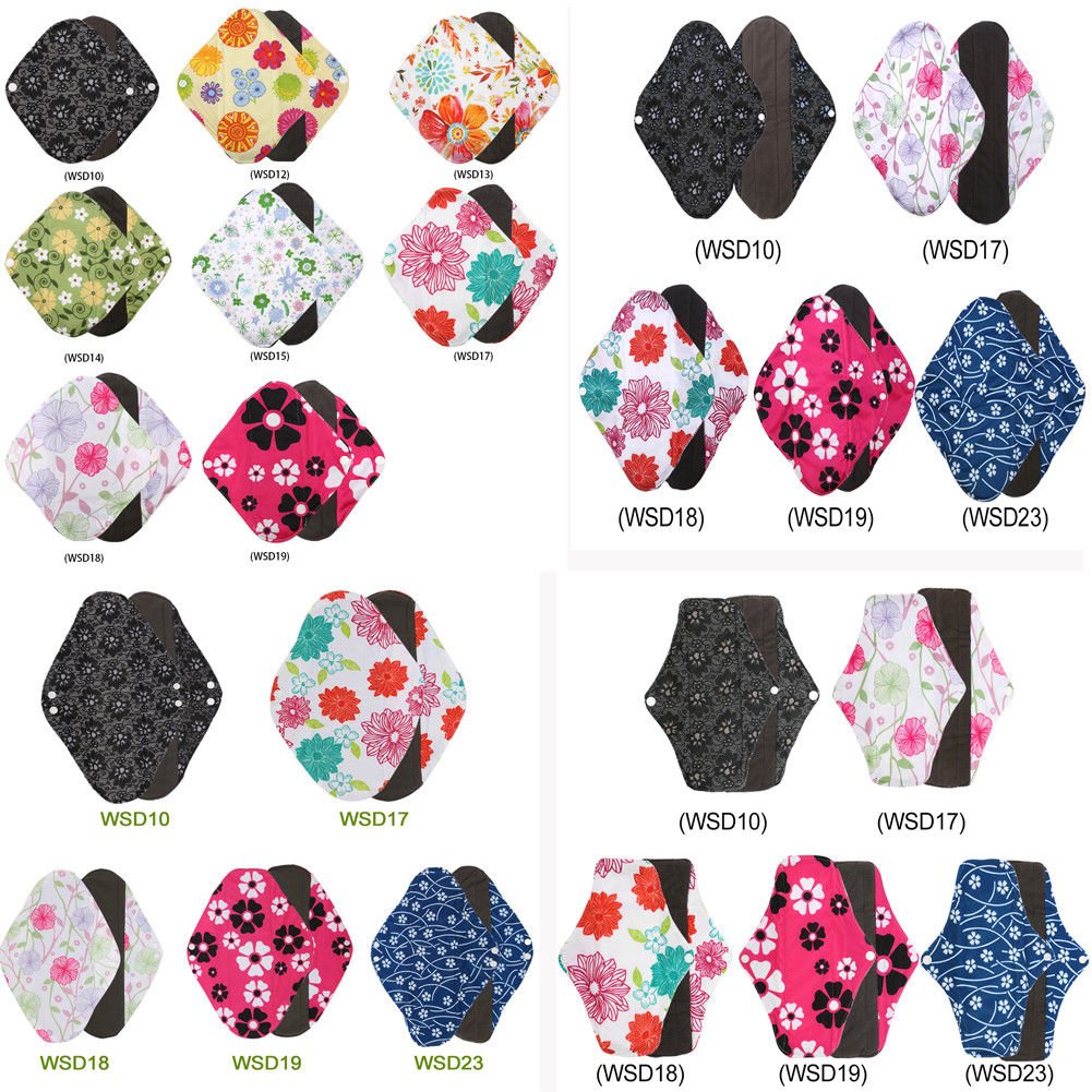 Bamboo Cloth Reusable Washable Menstrual Pad Mama Sanitary Pad Liner 4Sizes