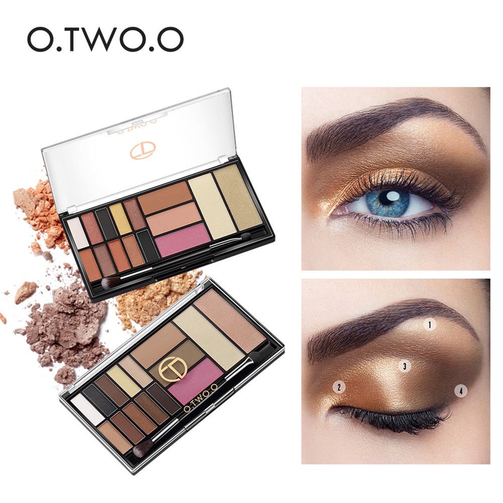 O.TWO.O Professional Makeup Palette 10 Eye Shadow 3 Blusher 2 Highlighter Beauty