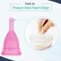 Menstrual Cup Reusable Silicone Period Soft Medical Cups Large Size Long Stem